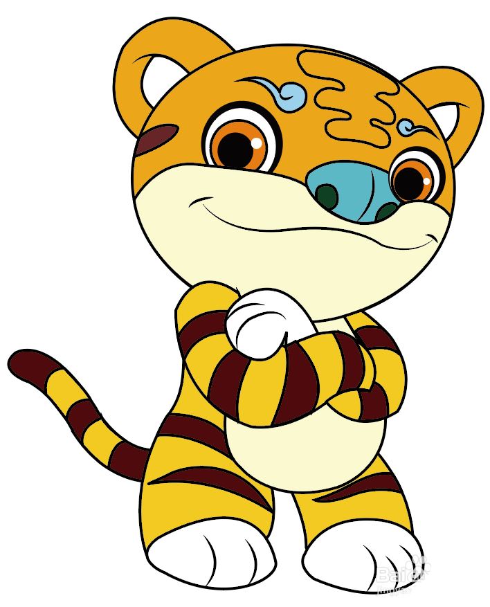 Illustrator手绘挑衅的小老虎矢量图图标的技巧