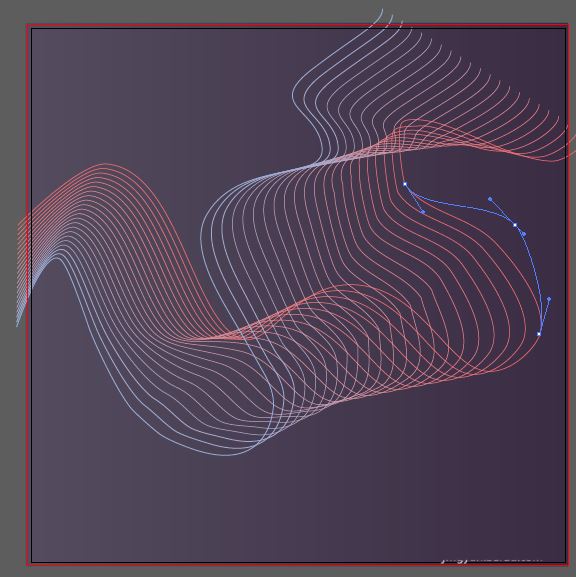 Illustrator混合选项设计炫酷曲线封面的技巧  第9张