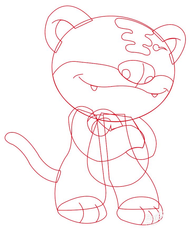 Illustrator手绘挑衅的小老虎矢量图图标的技巧  第3张