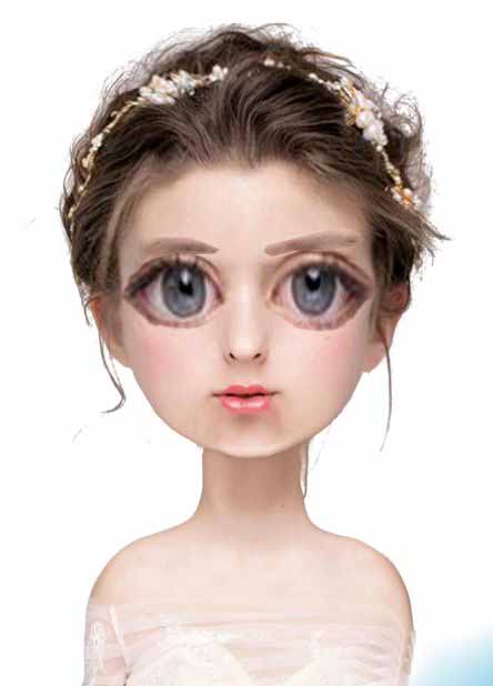 Painter结合PS+sai将真人照片制作成可爱芭比娃娃  第4张