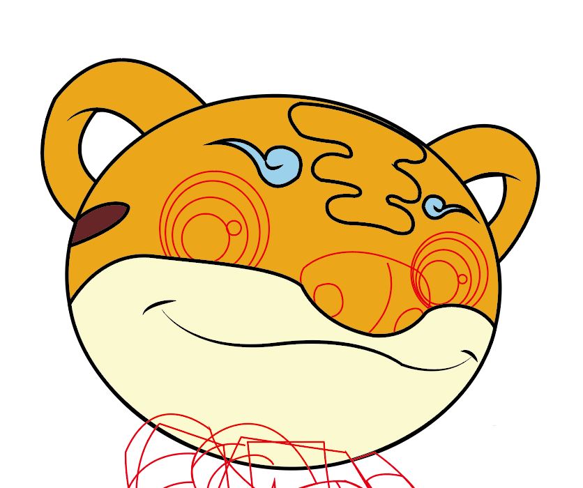 Illustrator手绘挑衅的小老虎矢量图图标的技巧  第7张