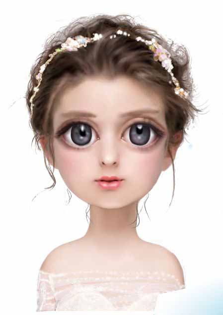 Painter结合PS+sai将真人照片制作成可爱芭比娃娃  第6张