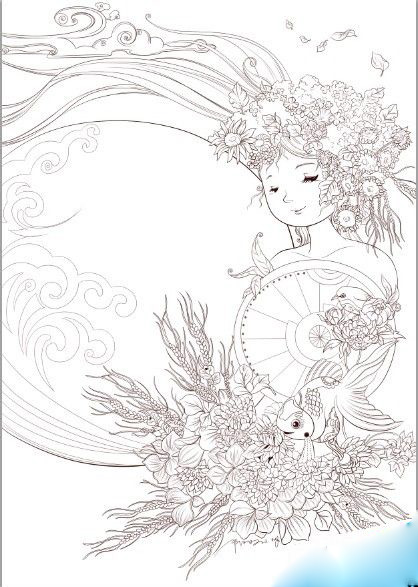 Painter结合sai绘制儿童插画之花神方法 第2张 Painter结合sai绘制儿童插画之花神方法 第2张