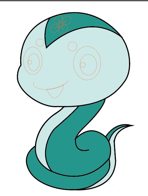 Illustrator绘制可爱的蛇生肖图标的技巧  第13张