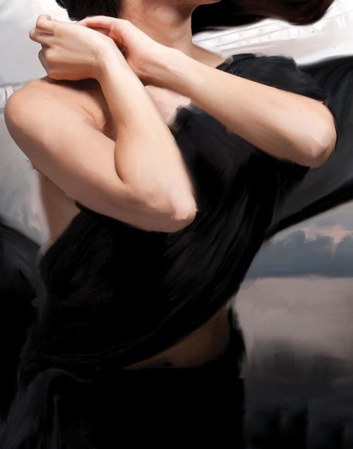 Painter使用调色刀制作数字肖像绘画过程  第10张