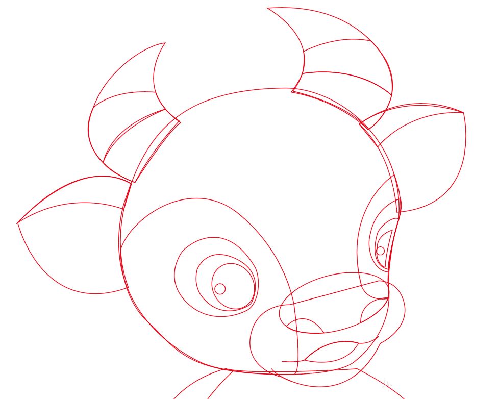 Illustrator绘制可爱生肖牛图标 矢量图标设计技巧 第5张 Illustrator绘制可爱生肖牛图标 矢量图标设计技巧 第5张