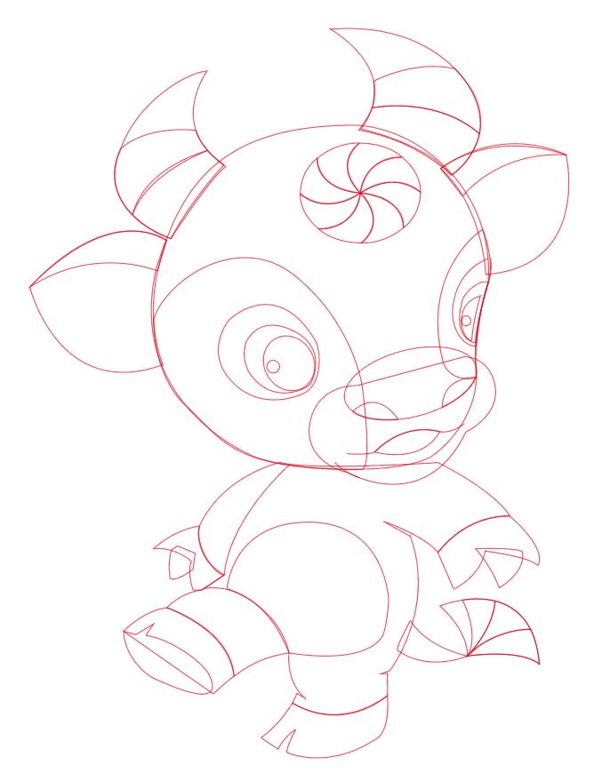 Illustrator绘制可爱生肖牛图标 矢量图标设计技巧 第6张 Illustrator绘制可爱生肖牛图标 矢量图标设计技巧 第6张