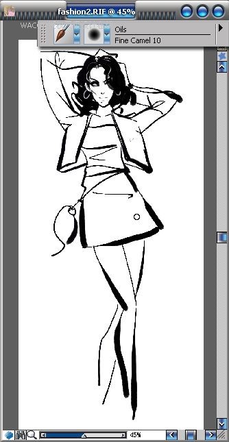 Painter结合数码板绘制女子时装效果图  第10张