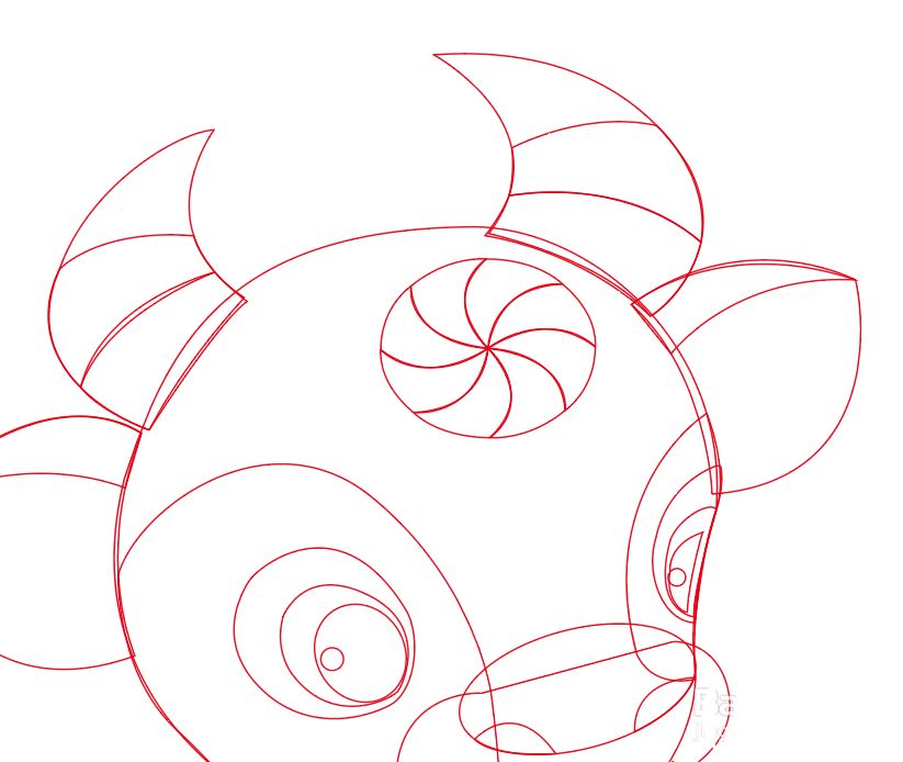 Illustrator绘制可爱生肖牛图标 矢量图标设计技巧 第13张 Illustrator绘制可爱生肖牛图标 矢量图标设计技巧 第13张