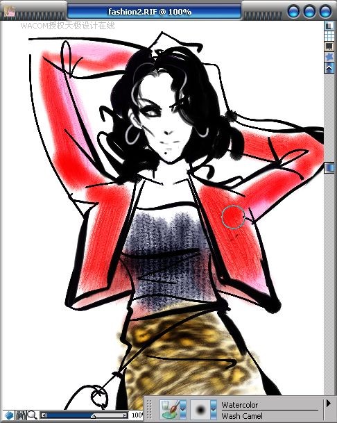 Painter结合数码板绘制女子时装效果图  第16张