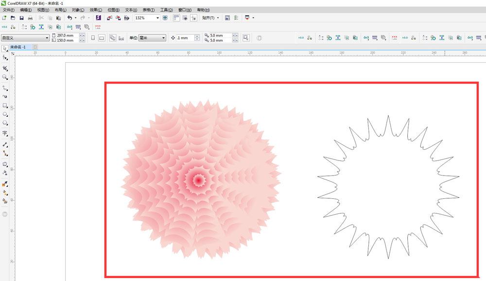 CorelDraw画多层花朵并提取边缘线的技巧  第11张