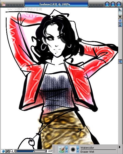 Painter结合数码板绘制女子时装效果图  第18张