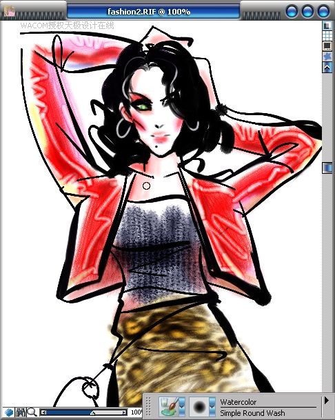 Painter结合数码板绘制女子时装效果图  第19张