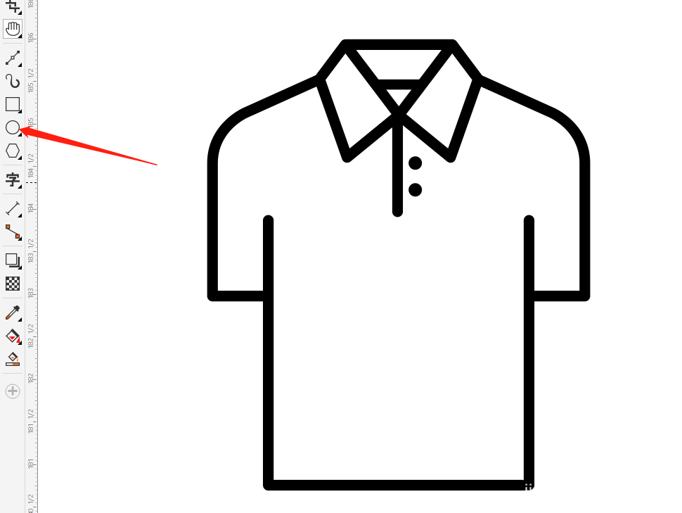 用Coreldraw绘制polo衬衫简笔画图形设计教程  第6张