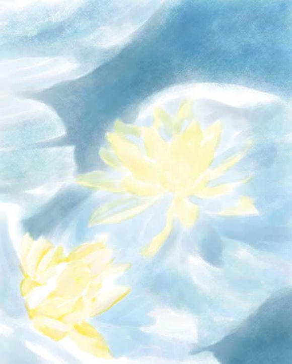 Painter使用仿真水彩进行湿笔绘画睡莲实例教程  第10张