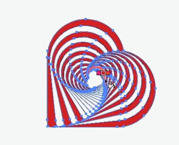 Illustrator绘制扭曲条纹心形效果的技巧教程  第5张