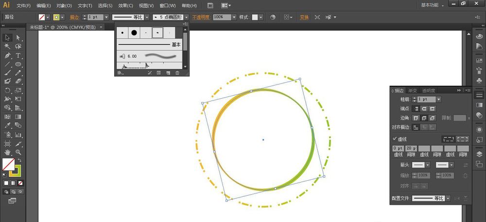 AI给圆环加点划线描边效果的技巧  第6张