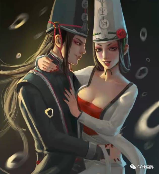 Painter绘制另类黑 白 无 常插画教程 第16张 Painter绘制另类黑 白 无 常插画教程 第16张