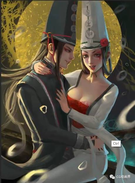 Painter绘制另类黑 白 无 常插画教程 第18张 Painter绘制另类黑 白 无 常插画教程 第18张