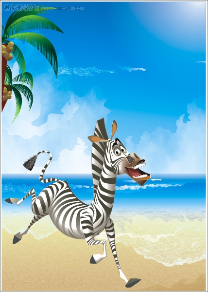 CorelDraw贝塞尔工具勾勒斑马的形体图片设计教程