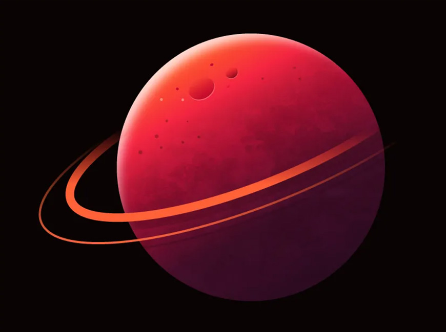 使用Illustrator绘制复古磨砂风格的星球设计教程  第8张