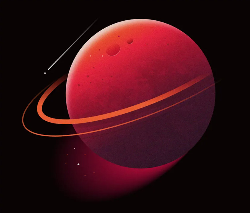 使用Illustrator绘制复古磨砂风格的星球设计教程  第9张