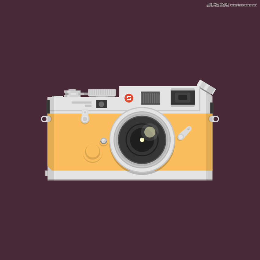 立体图标，Illustrator绘制复古相机立体图标设计教程