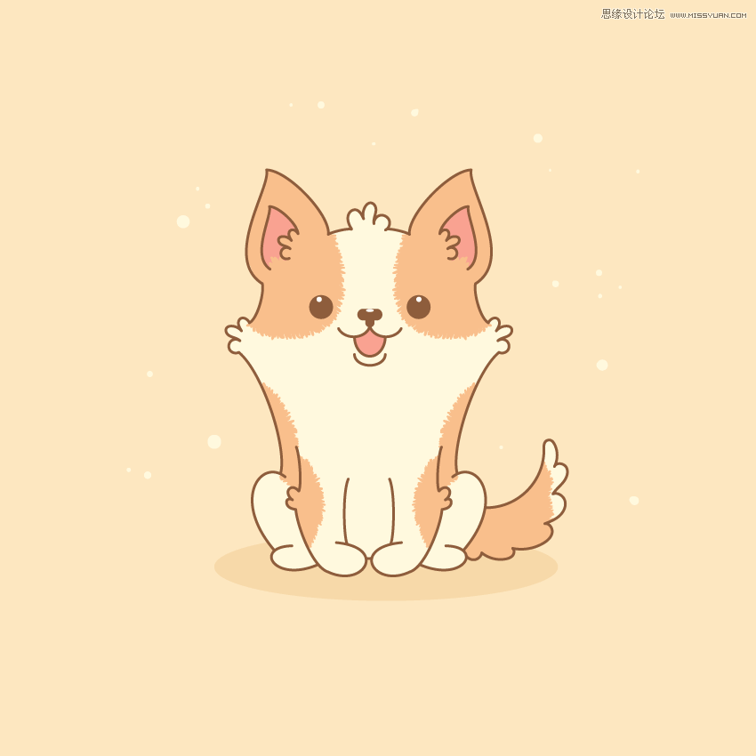 用AI绘制可爱小柯基插画图片的插画设计教程