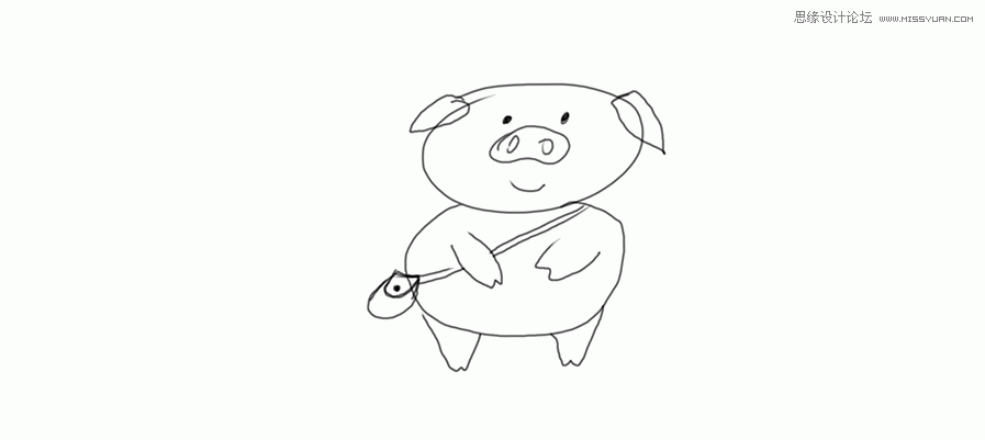 用AI绘制可爱小猪插画图片的小猪插画设计教程  第4张