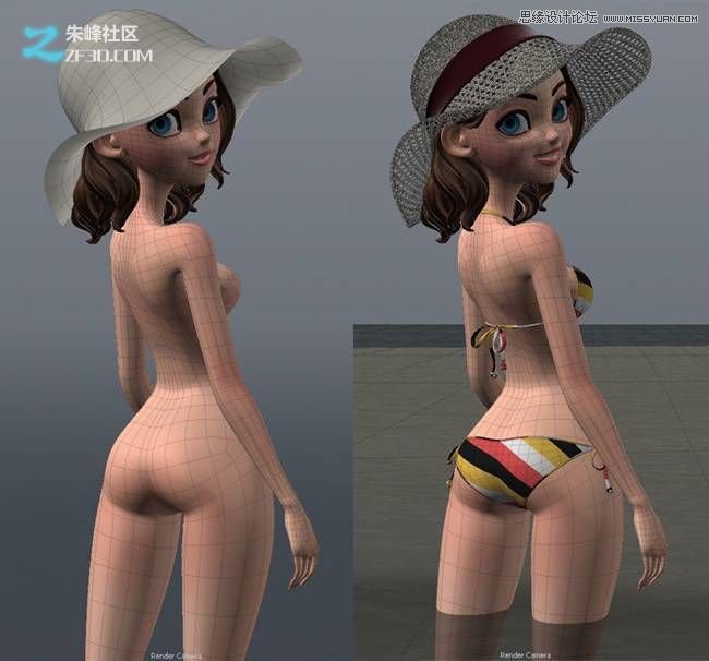 MAYA和MODO制作盛夏海边唯美女孩图片的MAYA设计教程  第4张