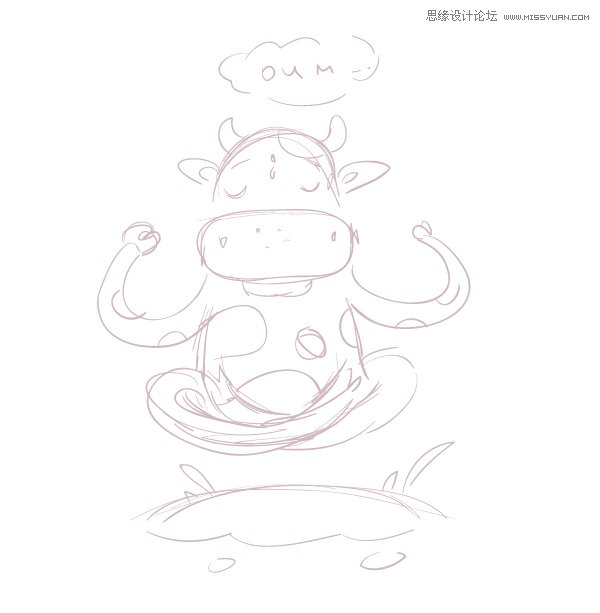 Illustrator网格工具绘制可爱的插画奶牛效果图 第2张 Illustrator网格工具绘制可爱的插画奶牛效果图 第2张