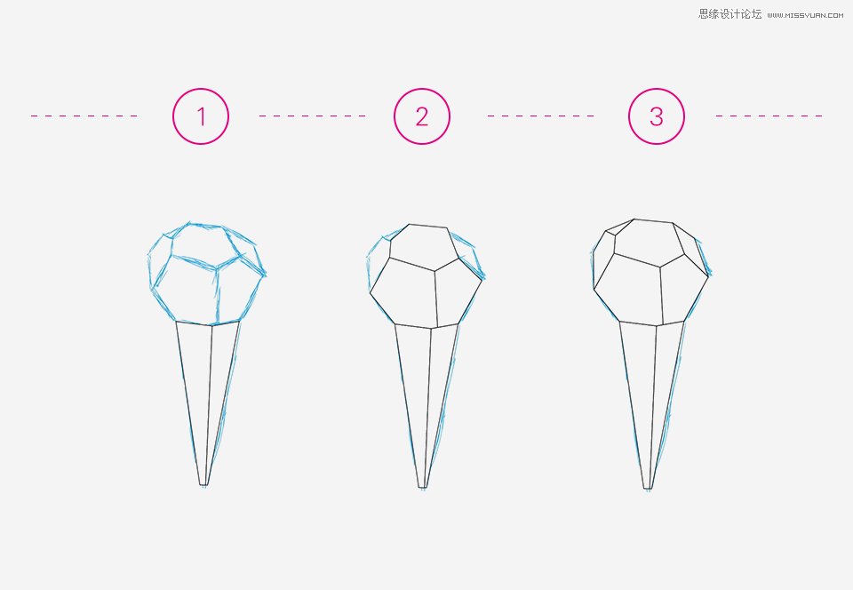 Illustrator绘制可爱的多边形纸艺效果雪糕  第5张