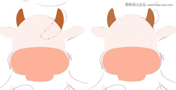 Illustrator网格工具绘制可爱的插画奶牛效果图 第6张 Illustrator网格工具绘制可爱的插画奶牛效果图 第6张