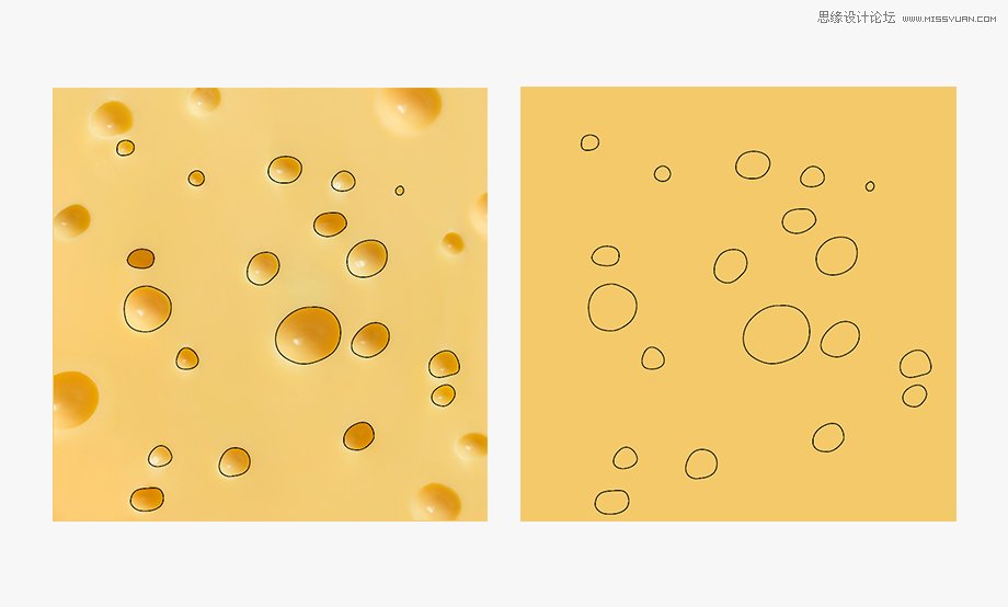 Illustrator矢量图作画写实技巧,绘制写实主义的奶酪图案背景图  第4张