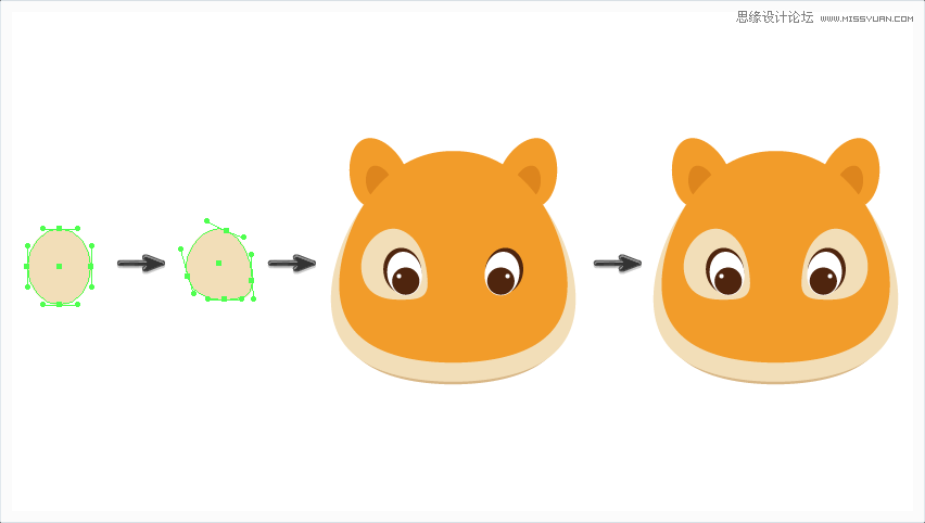 Illustrator绘制卡通可爱的小老虎插图设计教程  第8张