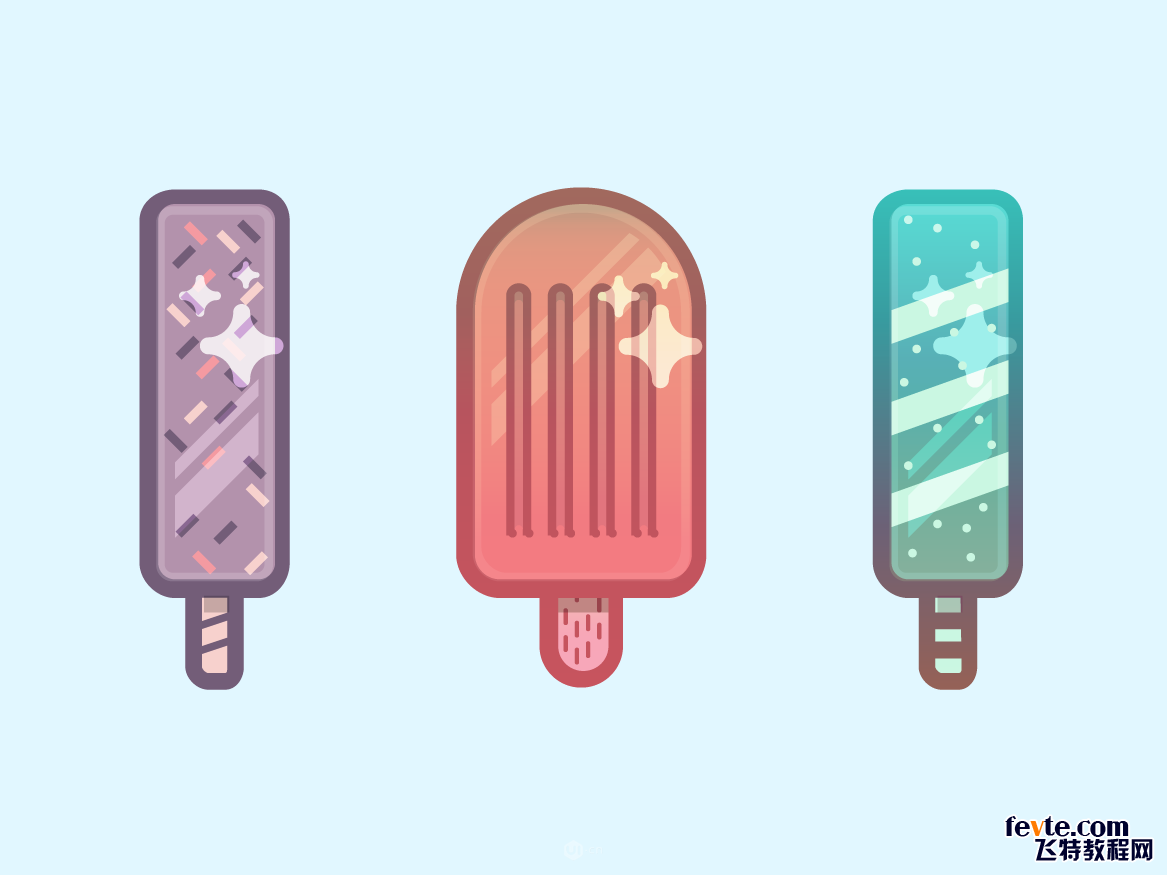 Illustrator制作可爱风格的棒冰图标效果图  第1张