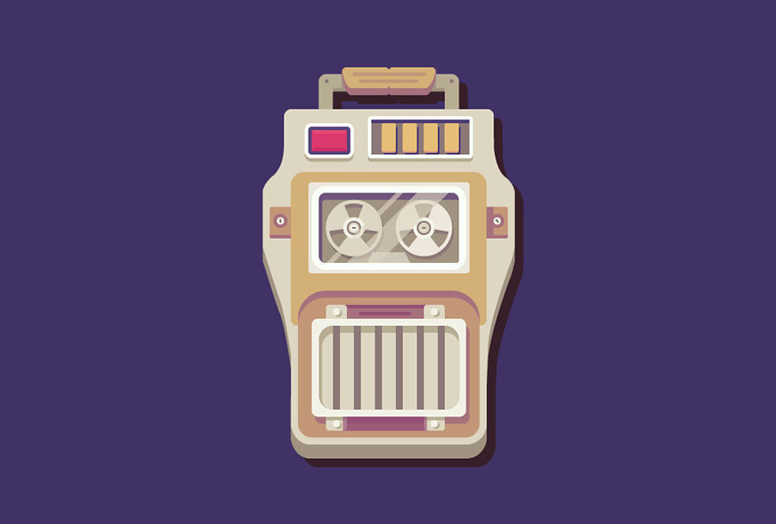 Illustrator制作矢量风格的磁盘播放器  第1张