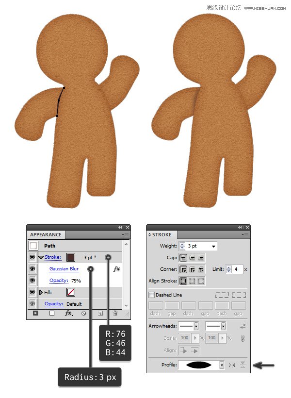 Illustrator绘制立体风格的饼干小人教程  第10张