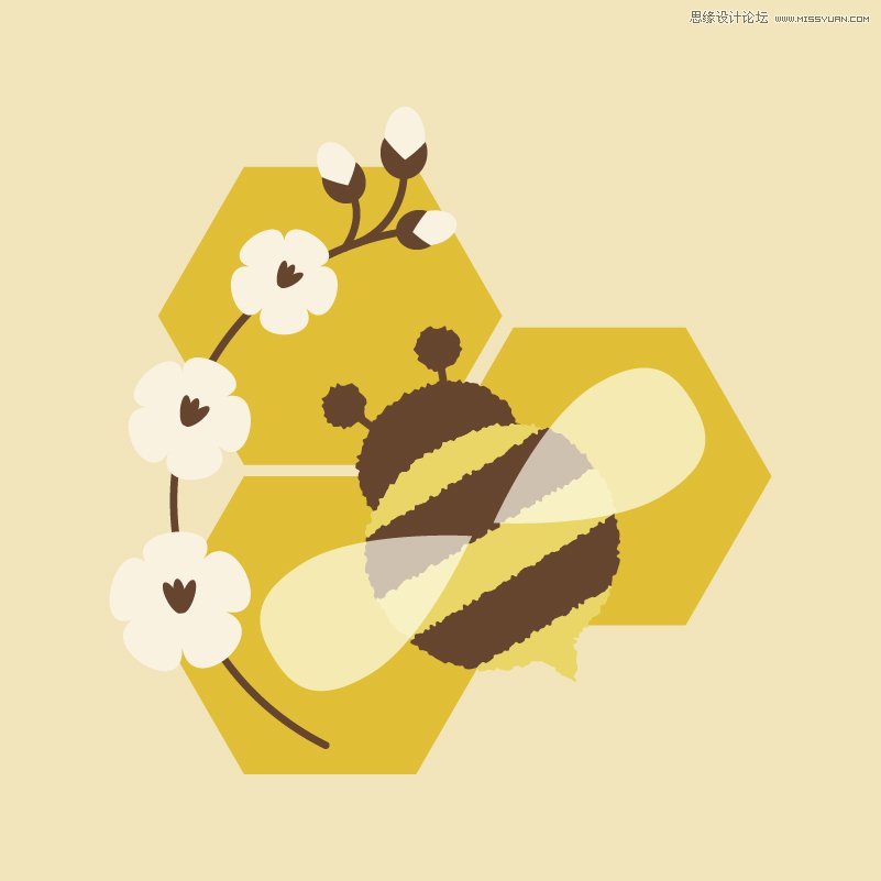 Illustrator绘制抽象风格的小蜜蜂效果  第1张