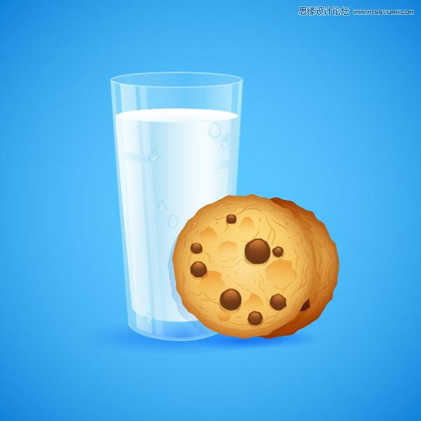 Illustrator绘制逼真的牛奶和燕麦饼干  第1张