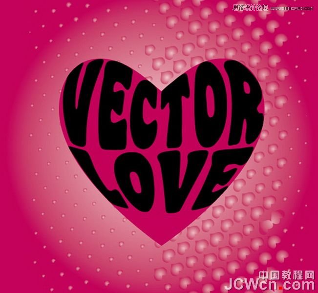 Illustrator绘制时尚大气的心形插画教程