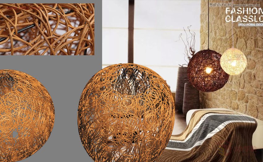 3DMAX简单制作编藤艺灯罩模型效果图  第2张