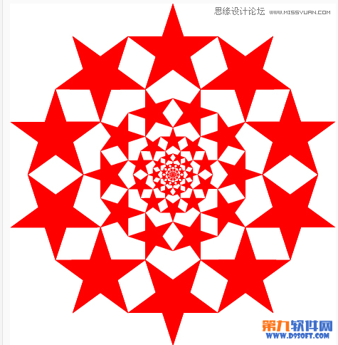 Illustrator制作复杂的五角星图案教程