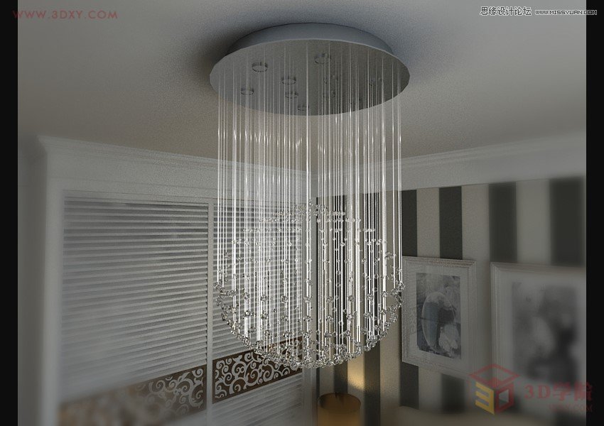 3DMAX制作玻璃风格水晶灯材质教程