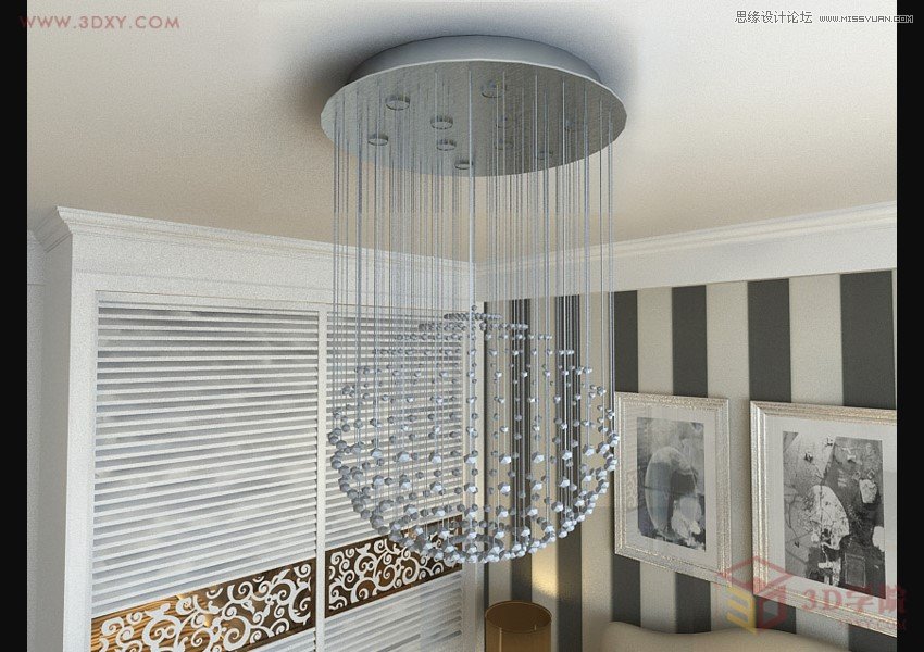 3DMAX制作玻璃风格水晶灯材质教程 第2张 3DMAX制作玻璃风格水晶灯材质教程 第2张