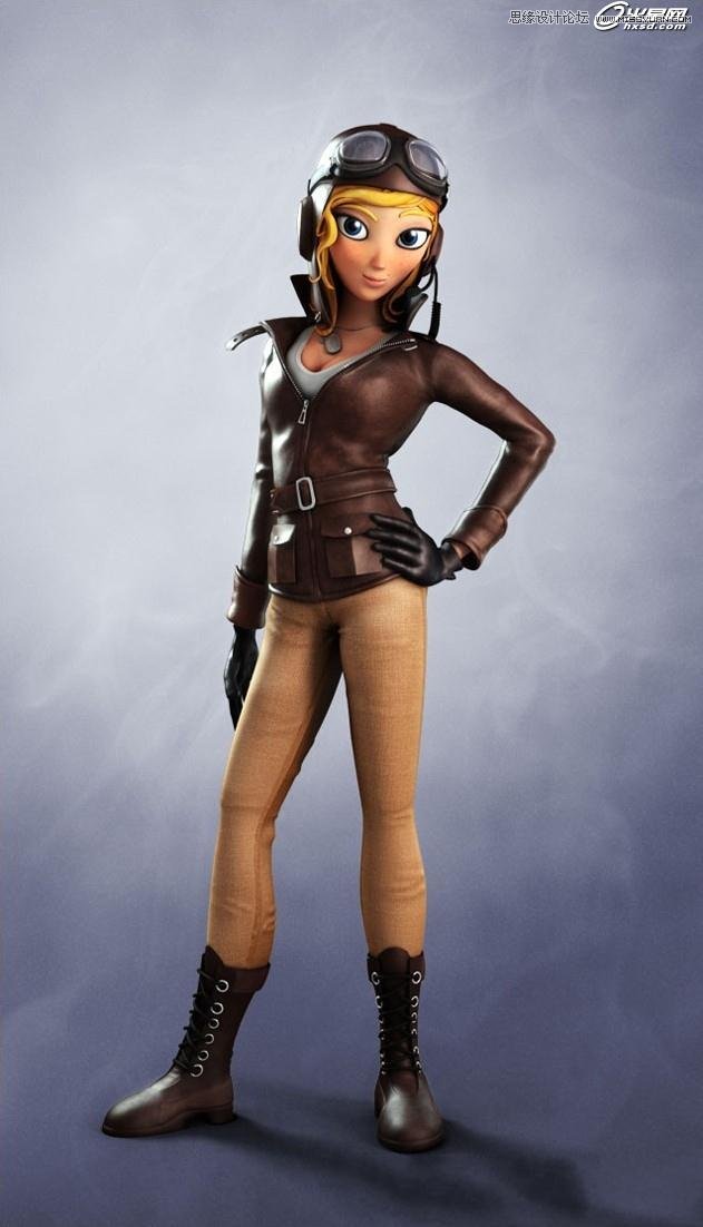 3ds Max绘制三维角色飞行员安妮教程