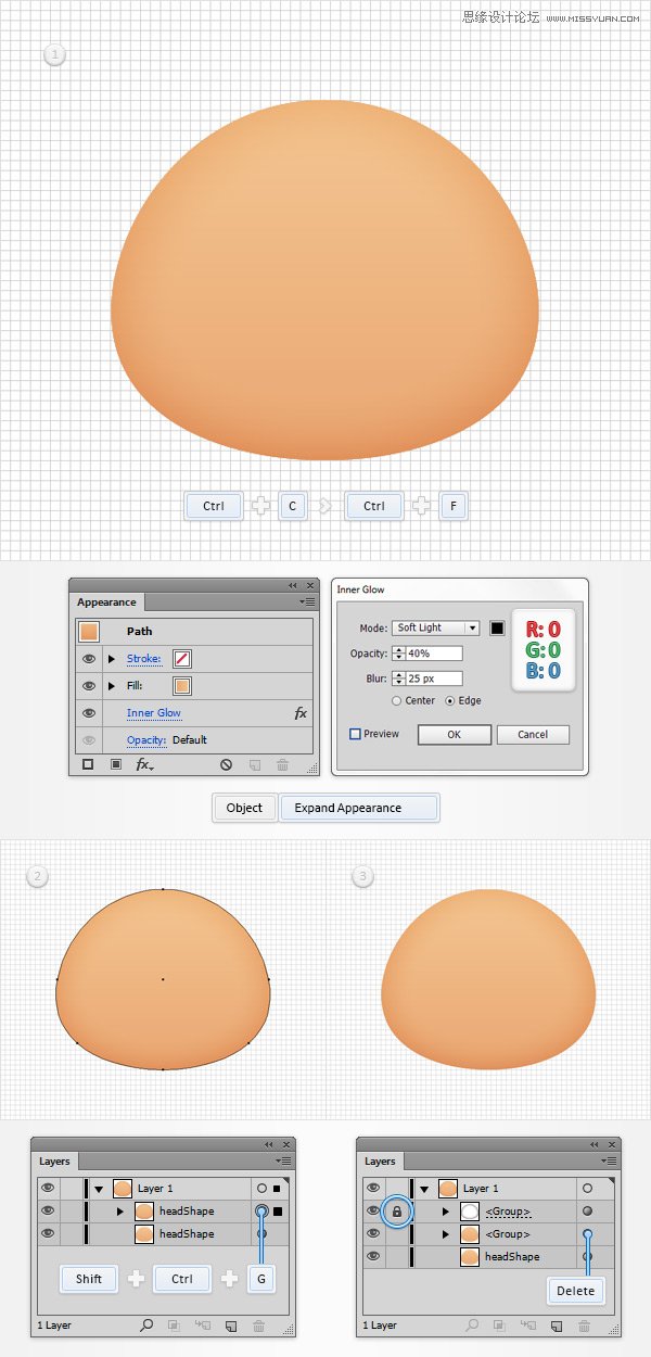 Illustrator设计时尚有趣的卡通人物脸部 第8张 Illustrator设计时尚有趣的卡通人物脸部 第8张