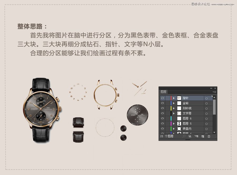 Illustrator绘制逼真的手表效果图  第5张
