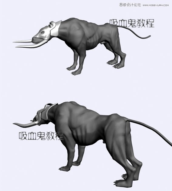 3ds MAX实例教程：多边形建模小狗