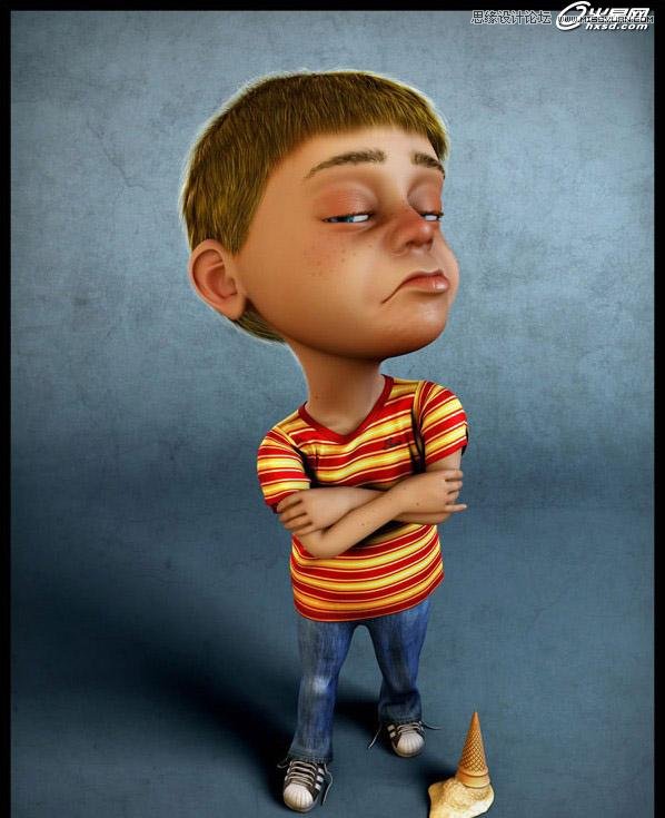 3ds Max制作傲慢的国外小孩教程